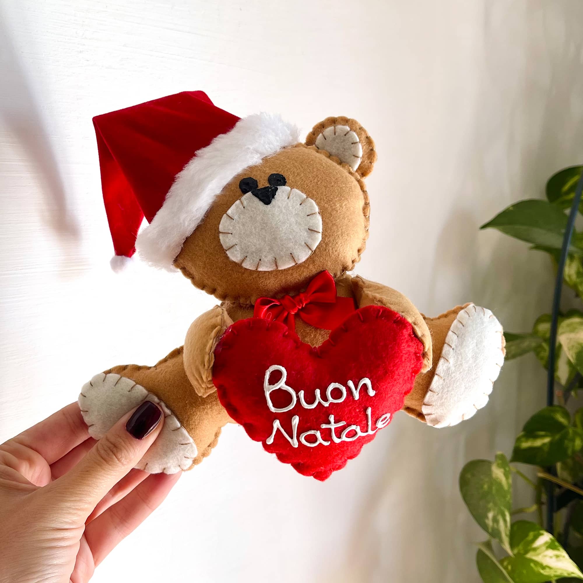 Second Ave Biglietto Di Auguri Natalizio Con Orsetto E Cuore, Formato A5, Carta Di Lino 350 G/m², Con Busta