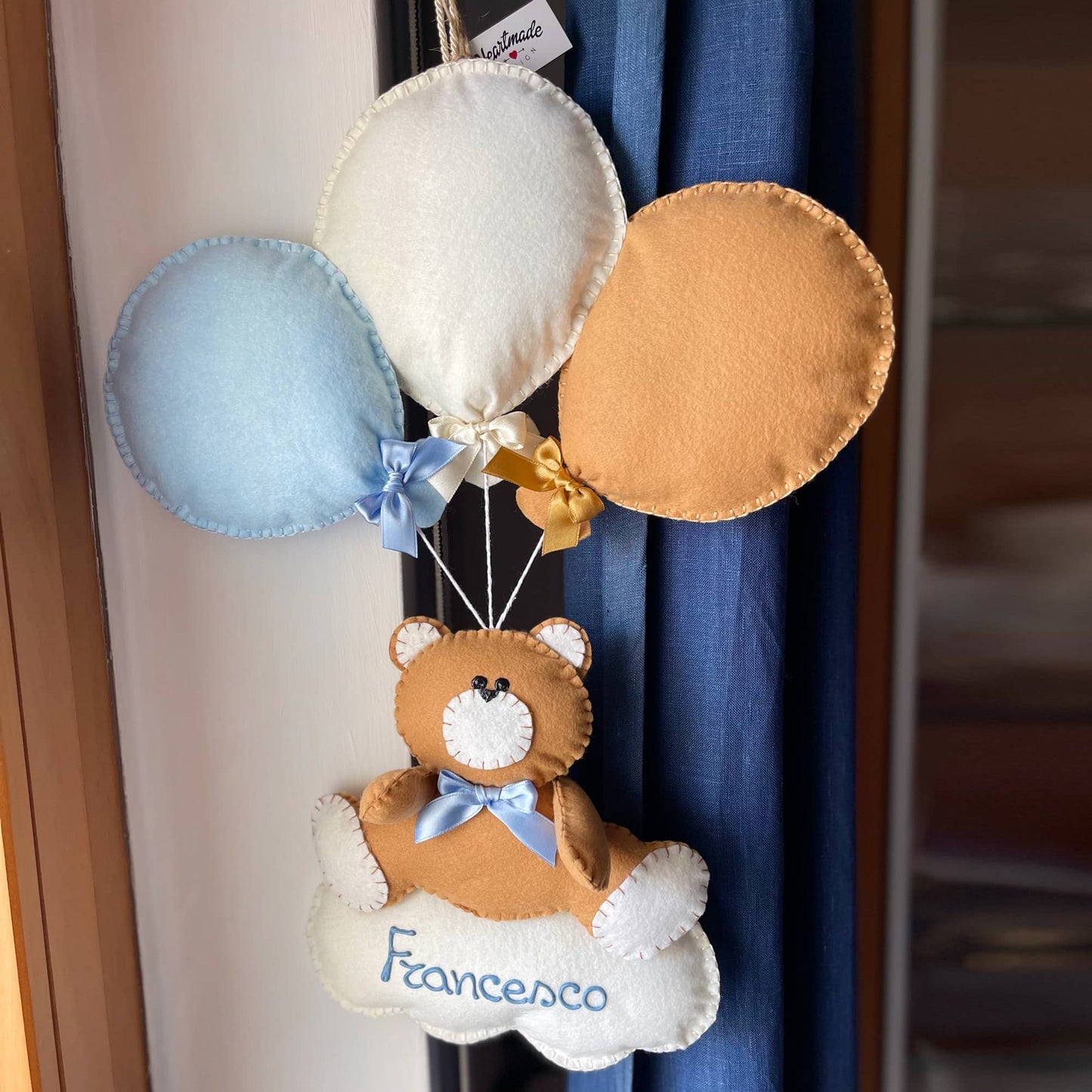 Fiocco Nascita Orso con Palloni