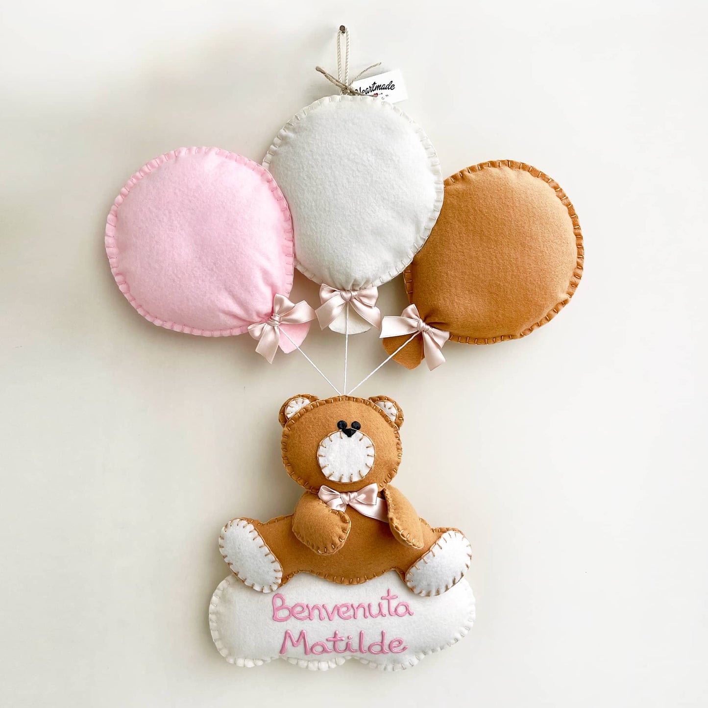 Fiocco Nascita Orso con Palloni