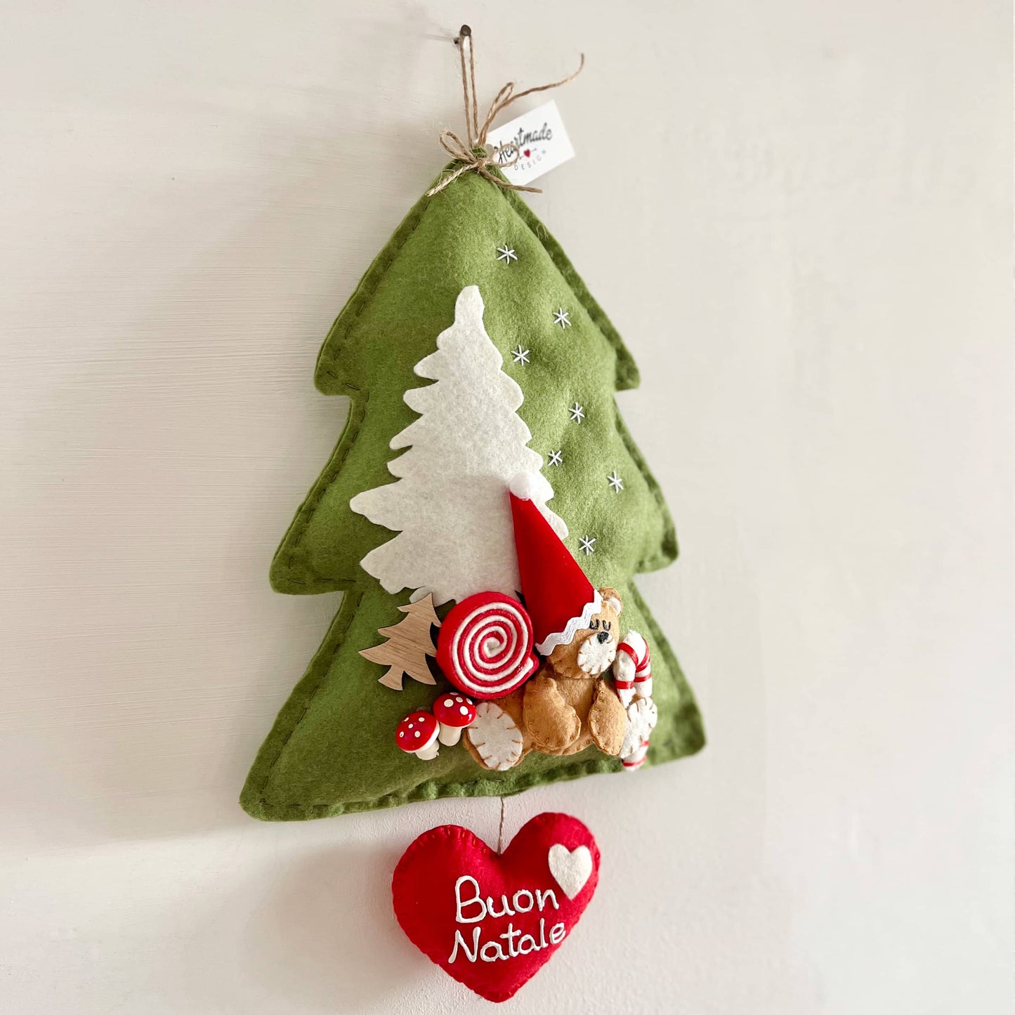 Albero Fuoriporta Natalizio con Orsetto